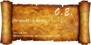 Orendi Edvin névjegykártya